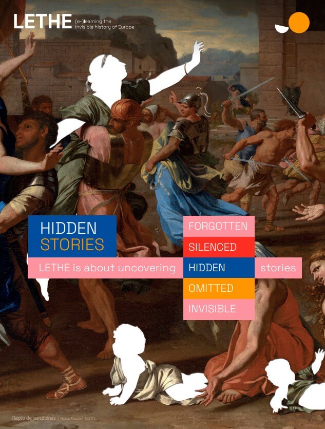 El rapto de las sabinas (Nicolas Poussin, 1634-1635), modificado para dejar en blanco a los nios y las mujeres.