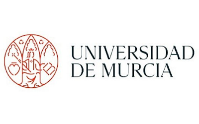 Logotipo de la Universidad de Murcia con escudo en rojo