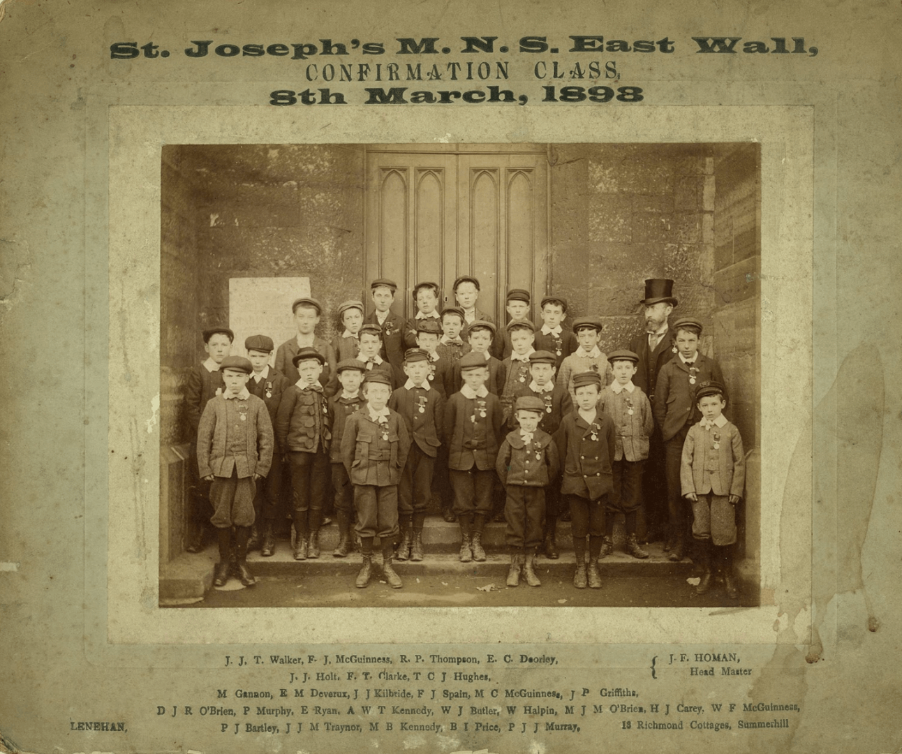 Alumnos del colegio de educacin primaria Saint Joseph, East Wall, 1898.